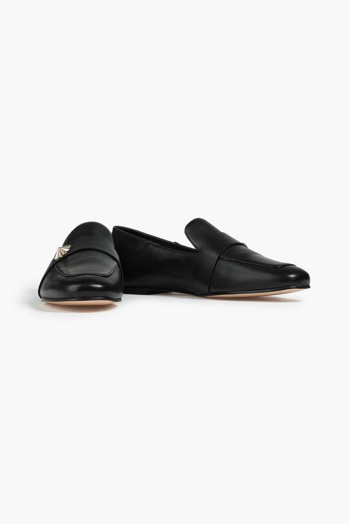 商品Stuart Weitzman|Embellished leather collapsible-heel loafers,价格¥858,第2张图片详细描述