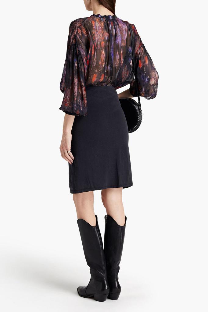 Delna wrap-effect Lyocell and cotton-blend jersey skirt商品第3张图片规格展示