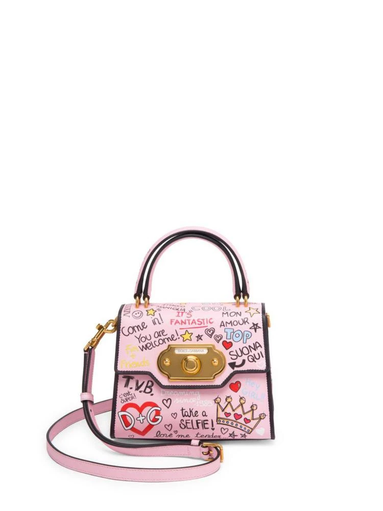 商品Dolce & Gabbana|Dolce & Gabbana - Borsapolla Tracolla Graphic Leather Crossbody Bag,价格¥23732,第1张图片