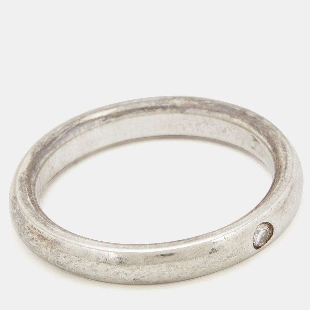 Tiffany & Co. Elsa Peretti Diamond Sterling Silver Band Ring Size 49商品第4张图片规格展示
