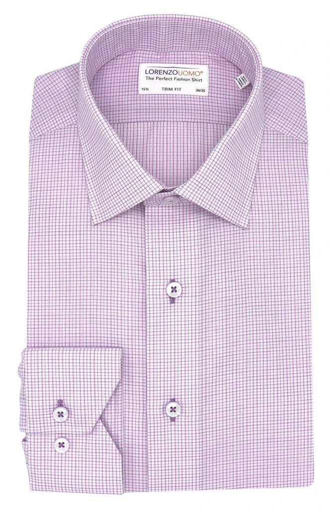 商品Lorenzo Uomo|Trim Fit Textured Check Dress Shirt,价格¥378,第1张图片