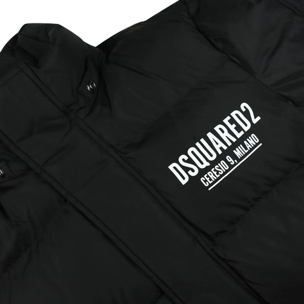 商品DSQUARED2|Black Logo Hooded Puffer Jacket,价格¥1984,第2张图片详细描述