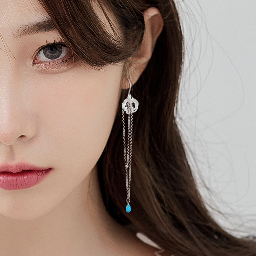 【MYFD】耳环女长款 S925银随心随性系列之荷叶耳钉商品第10张图片规格展示