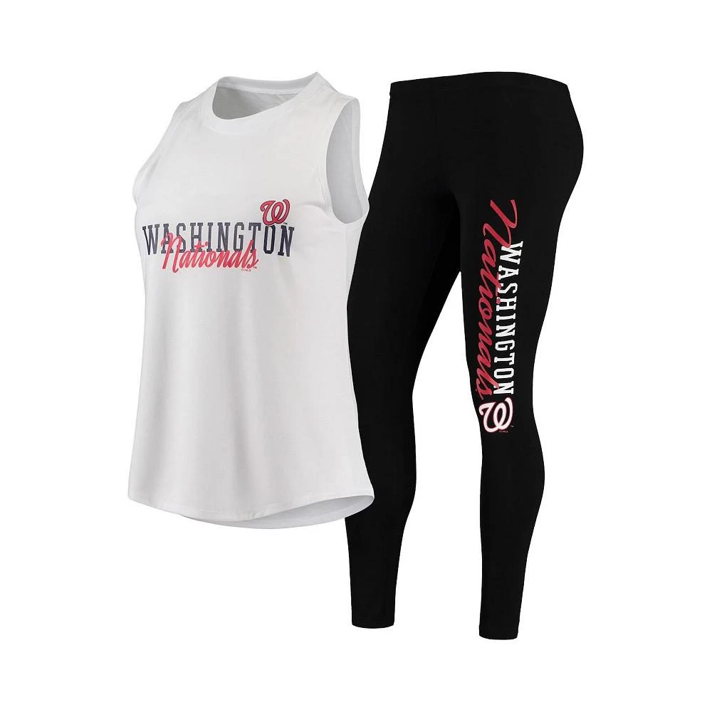 商品Concepts Sport|Women's White, Black Washington Nationals Sonata Tank Top and Leggings Set,价格¥293,第1张图片