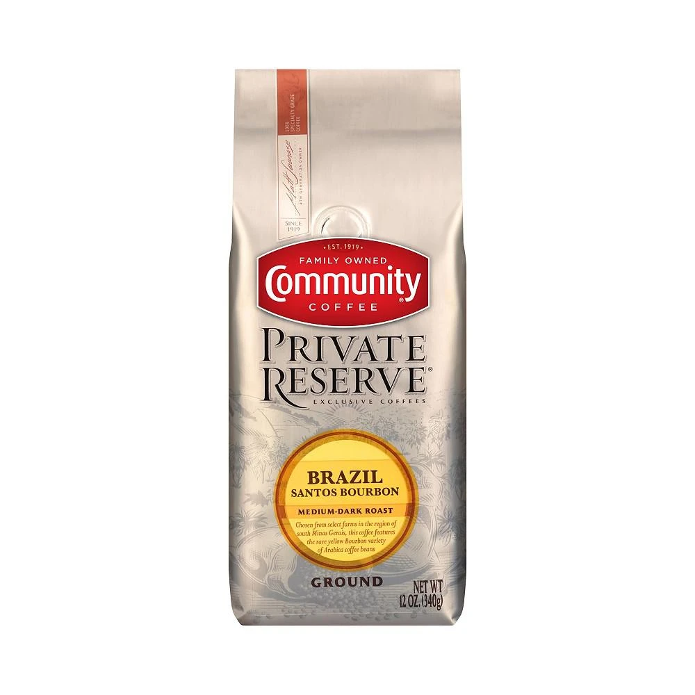 商品Community Coffee|Private Reserve Brazil Santos Medium-Dark Roast Specialty-Grade Ground Coffee, 12 Oz - 6 Pack,价格¥651,第2张图片详细描述