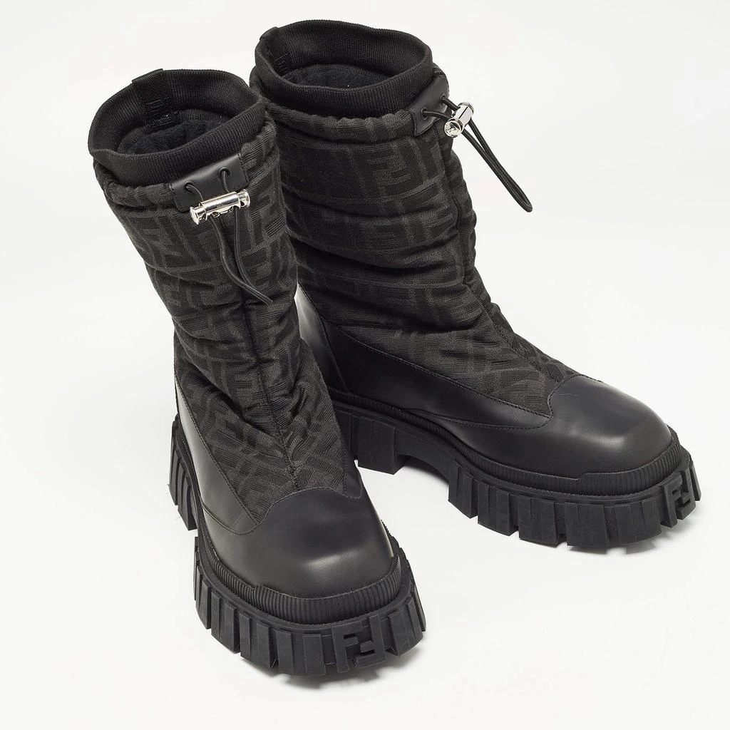 商品Fendi|Fendi Black Fabric and Leather Snow Boots Size 42,价格¥4267,第4张图片详细描述