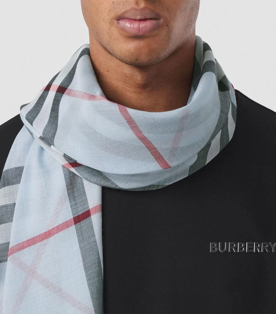 商品Burberry|Wool-Silk Check Scarf,价格¥3315,第3张图片详细描述