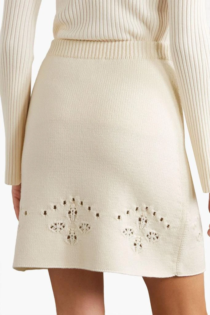 CHLOÉ Pointelle-knit wool mini skirt 3