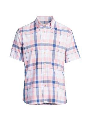 商品Brooks Brothers|​Regent Fit Short Sleeve Plaid Oxford Shirt,价格¥263,第3张图片详细描述