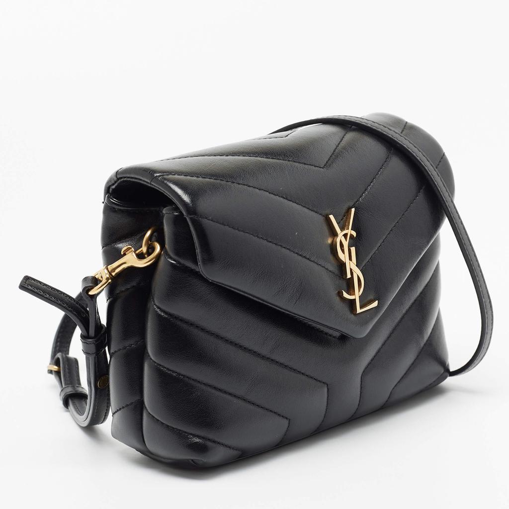 商品[二手商品] Yves Saint Laurent|Saint Laurent Black Matelassé Leather Toy Loulou Crossbody Bag,价格¥11986,第5张图片详细描述