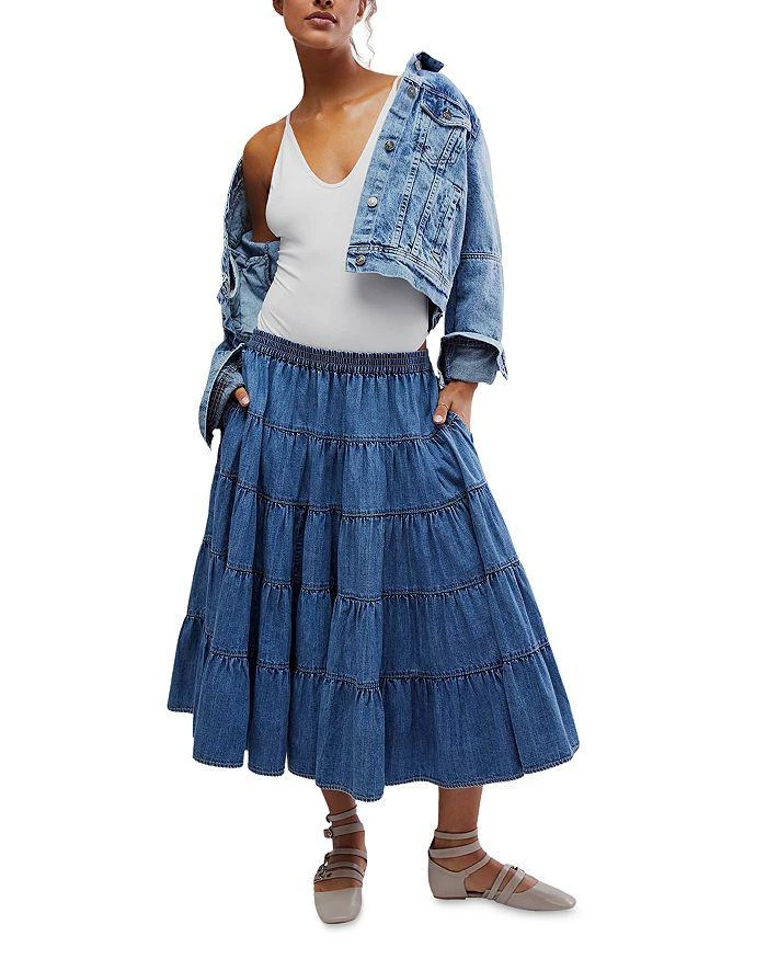 商品Free People|Full Swing Chambray Midi Skirt,价格¥734,第2张图片详细描述