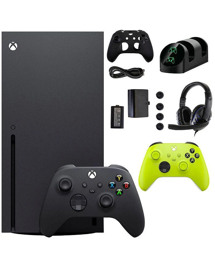 商品Microsoft|Xbox Series X 1TB Console with Extra Green Controller and Accessories Kit,价格¥5830,第1张图片