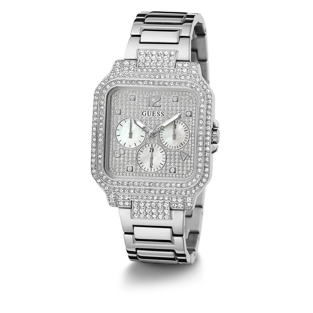 商品GUESS|Women's Glitz Silver-tone Stainless Steel Bracelet Watch 35mm,价格¥1464,第7张图片详细描述