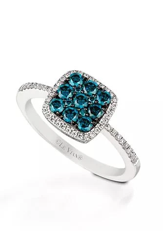 商品Le Vian|Blueberry Diamond® and Vanilla Diamond® Geometric Square Ring in 14k Vanilla Gold®,价格¥5221,第1张图片详细描述