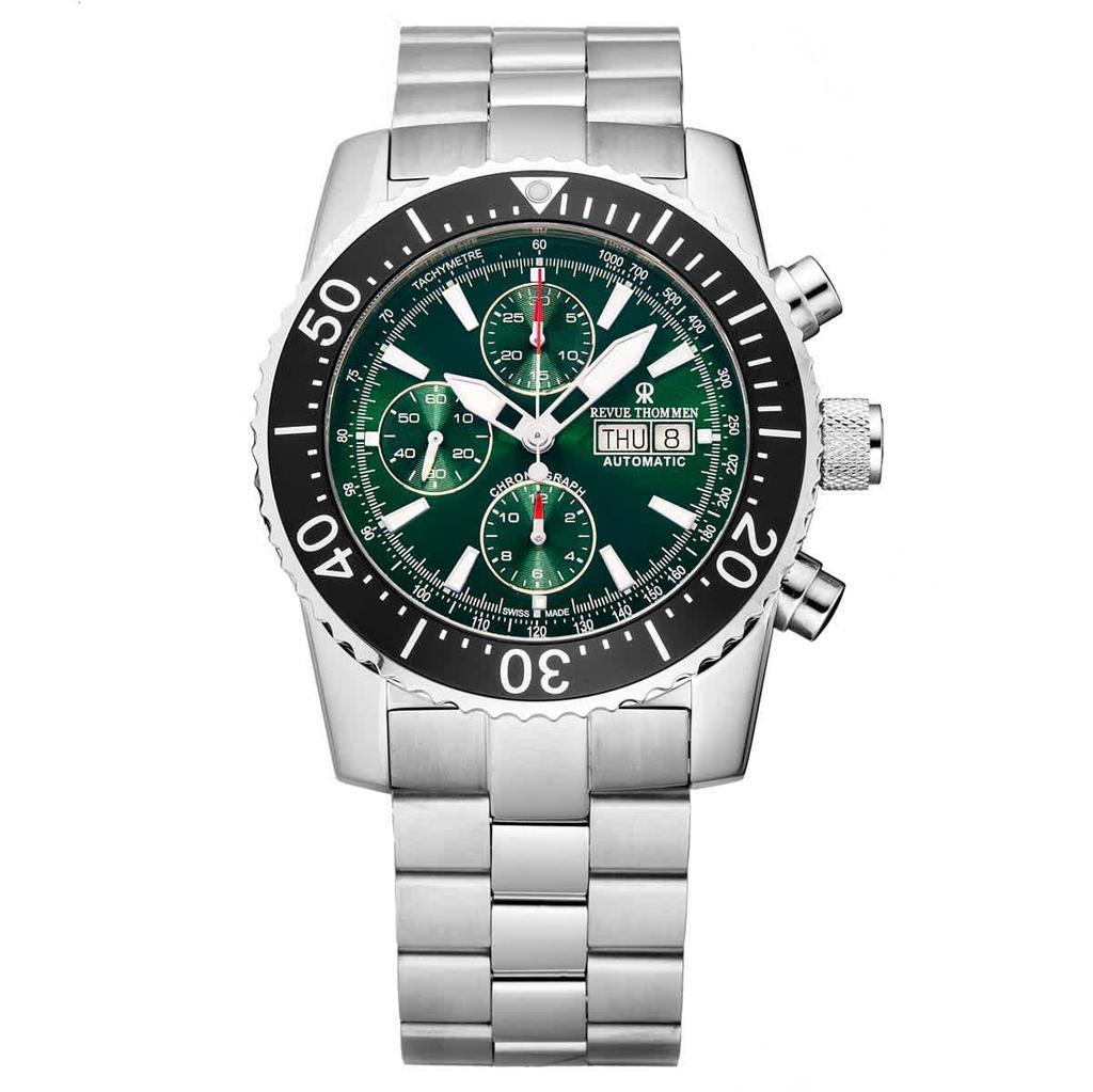 商品Revue Thommen|Diver Chronograph Automatic Green Dial Mens Watch 17030.6122,价格¥6264,第1张图片