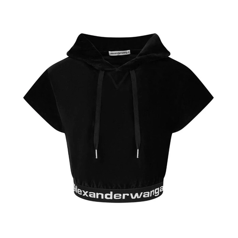 商品Alexander Wang|ALEXANDER WANG 黑色女士卫衣/帽衫 4CC1201106-001,价格¥1268,第1张图片