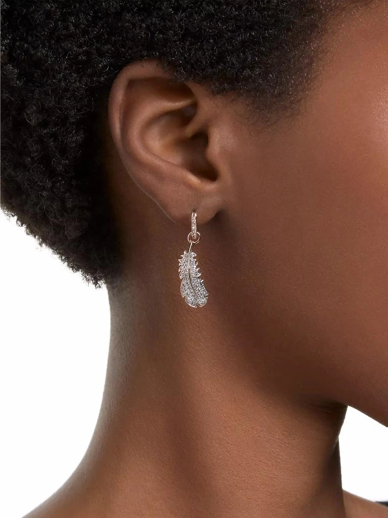商品Swarovski|Nice Rose-Goldtone & Swarovski Crystal Feather Drop Earrings,价格¥1112,第2张图片详细描述