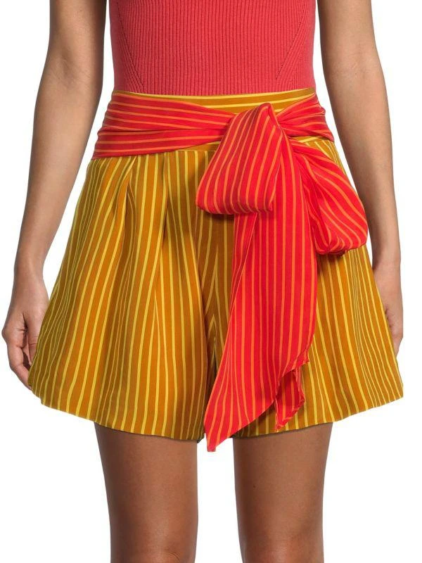 商品AMUR|Leonora Striped High-Waist Shorts,价格¥396,第1张图片