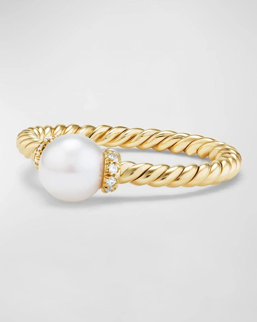 商品David Yurman|Solari Petite 18k Gold Pearl Station Ring with Diamonds, Size 5,价格¥6925,第1张图片
