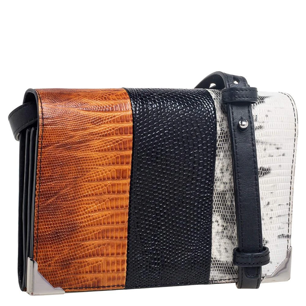 商品[二手商品] Alexander Wang|Alexander Wang Multicolor Lizard Embossed Metal Flap Clutch Bag,价格¥1072,第3张图片详细描述