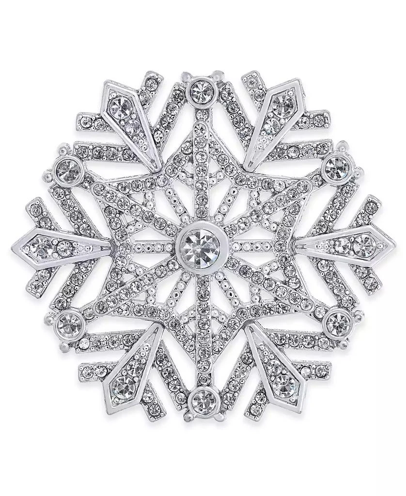 商品Charter Club|Silver-Tone Crystal Snowflake Pin, Created for Macy's,价格¥152,第1张图片