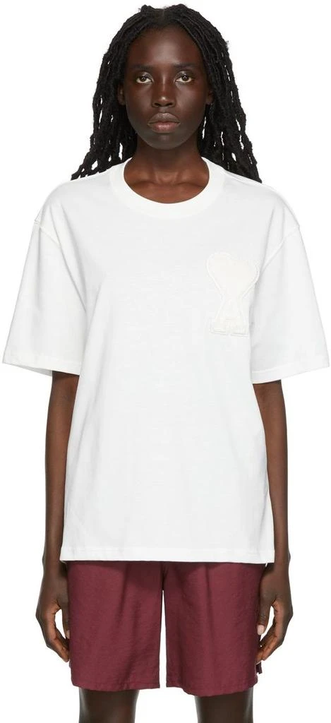 商品AMI|SSENSE Exclusive White Cotton T-Shirt,价格¥1119,第1张图片