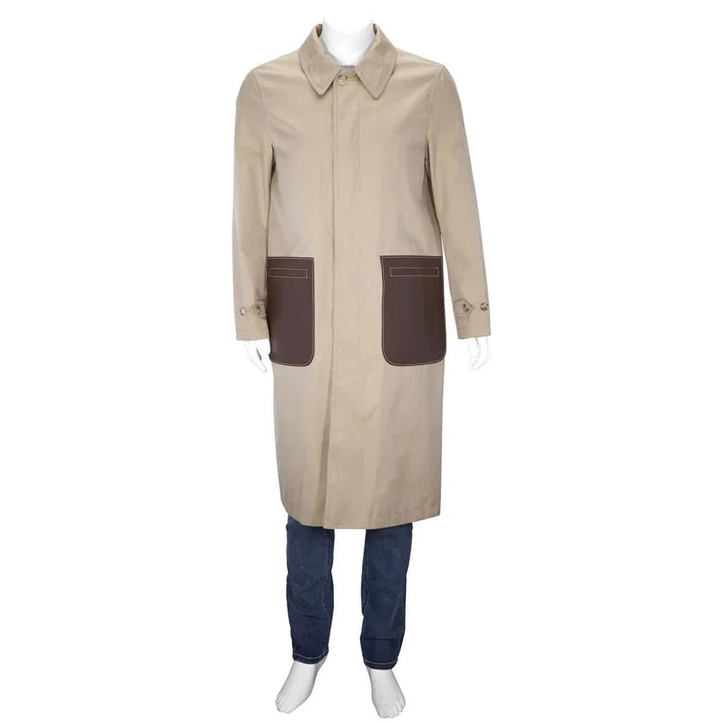 商品Burberry|Cotton Gabardine Car Coat With Leather Detail,价格¥13436,第1张图片