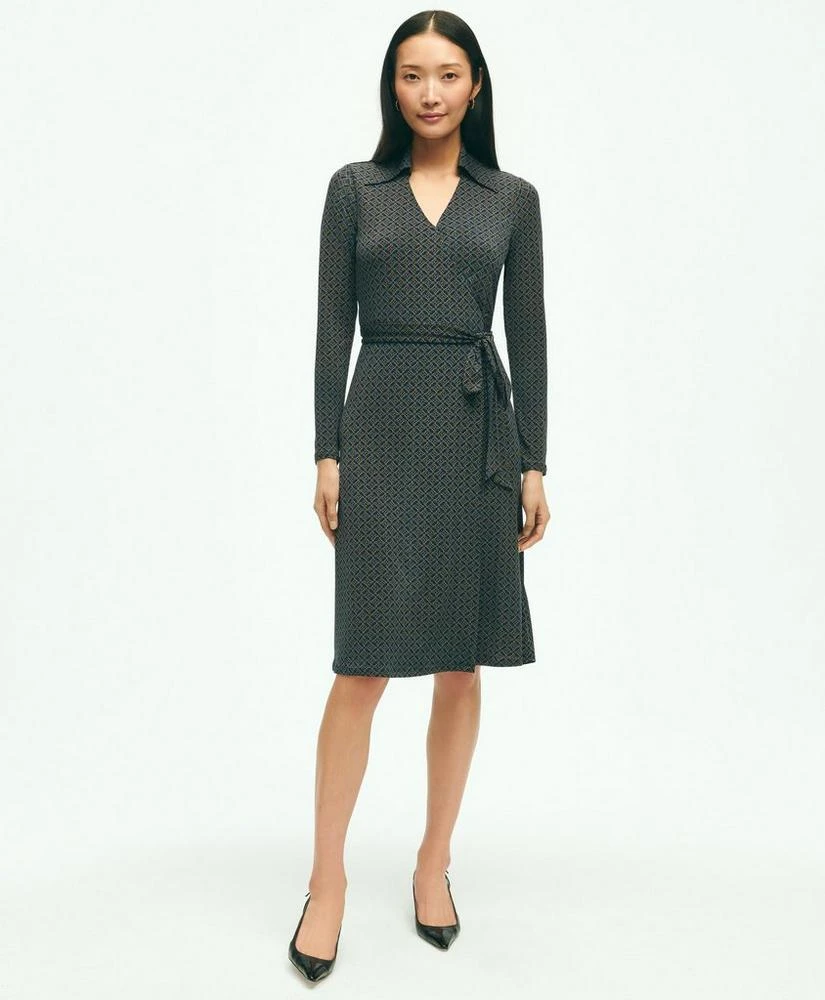 商品Brooks Brothers|Equestrian Print Wrap Dress,价格¥943,第1张图片