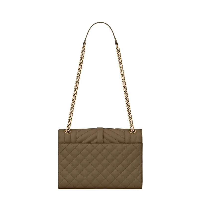 SAINT LAURENT PARIS/圣罗兰 YSL 秋冬新款 ENVELOPPE系列 女士卡其�绿小牛皮金色徽标磁性按扣单肩手提斜挎包600185BOW913344 商品