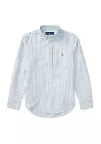 商品Ralph Lauren|Boys 8-20 Striped Cotton Oxford Shirt,价格¥394,第1张图片