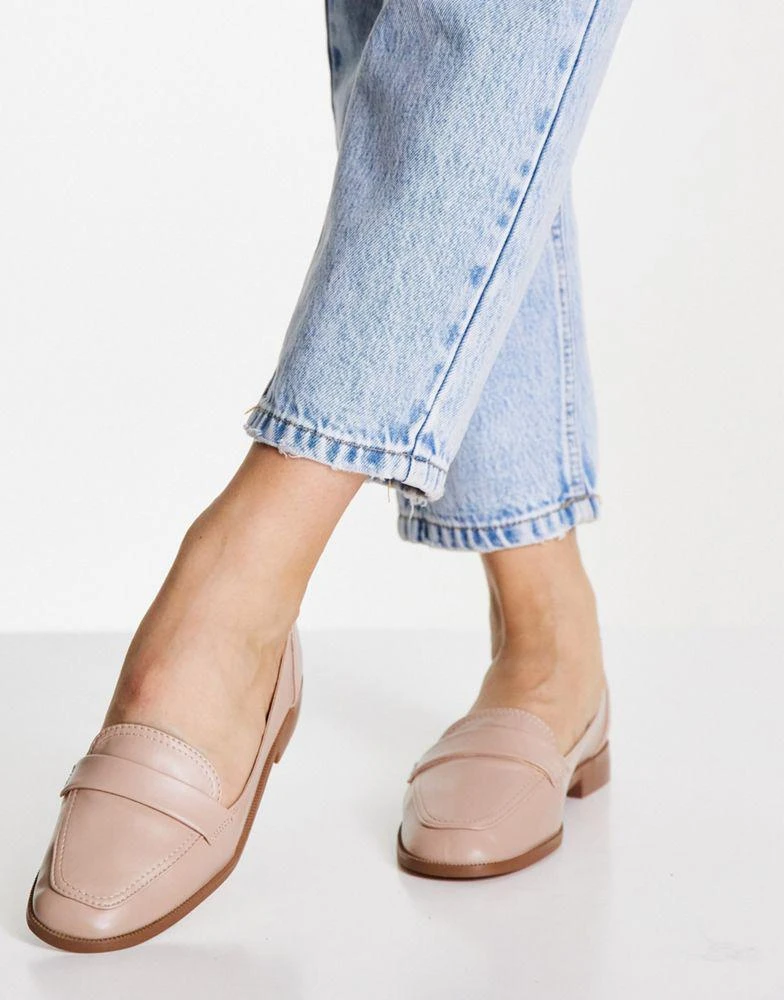 商品ASOS|ASOS DESIGN Mussy loafer flat shoes in blush,价格¥128,第1张图片