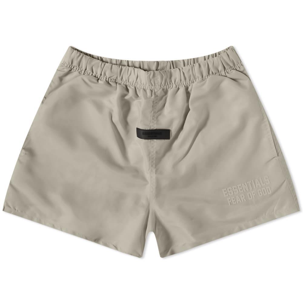 商品Essentials|Fear of God ESSENTIALS Logo Running Shorts - Smoke,价格¥397,第1张图片