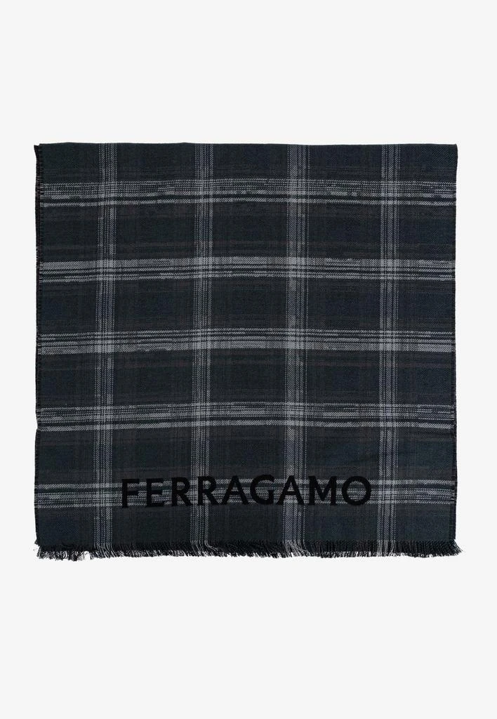 商品Salvatore Ferragamo|Check Pattern Wool Scarf,价格¥2718,第1张图片