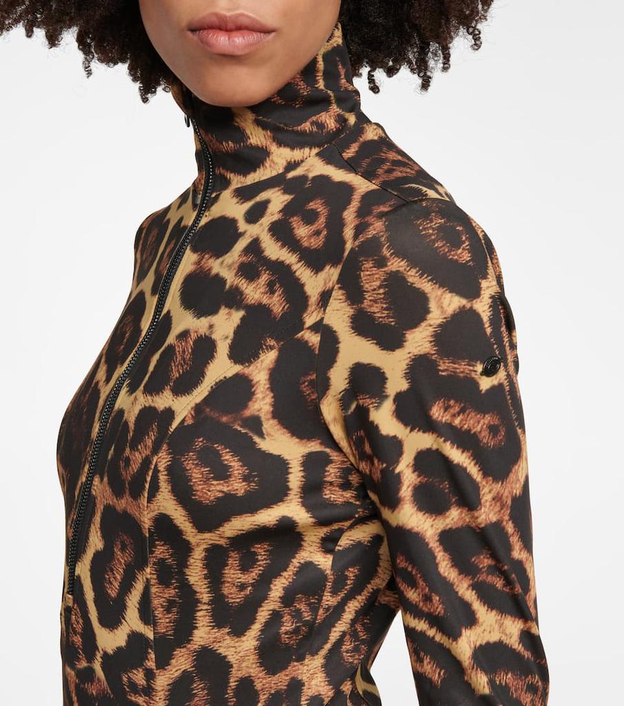 Leona jaguar-print mockneck ski top商品第4张图片规格展示