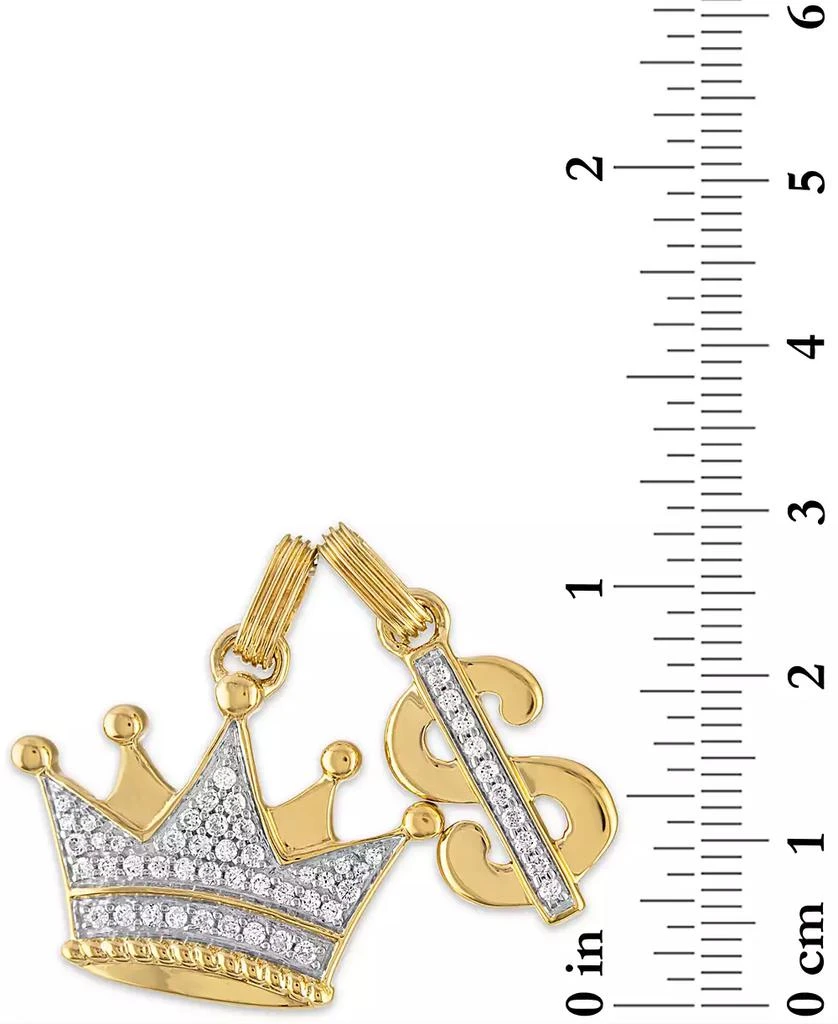 商品Esquire Men's Jewelry|2-Pc. Set Cubic Zirconia Crown and Dollar Sign Pendants in 14k Gold-Plated Sterling Silver, Created for Macy's,价格¥1123,第4张图片详细描述