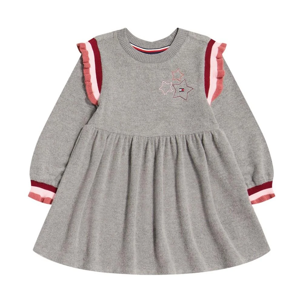 Little Girls 1 Piece Ruffle-Trim Heather Sweater Dress 商品