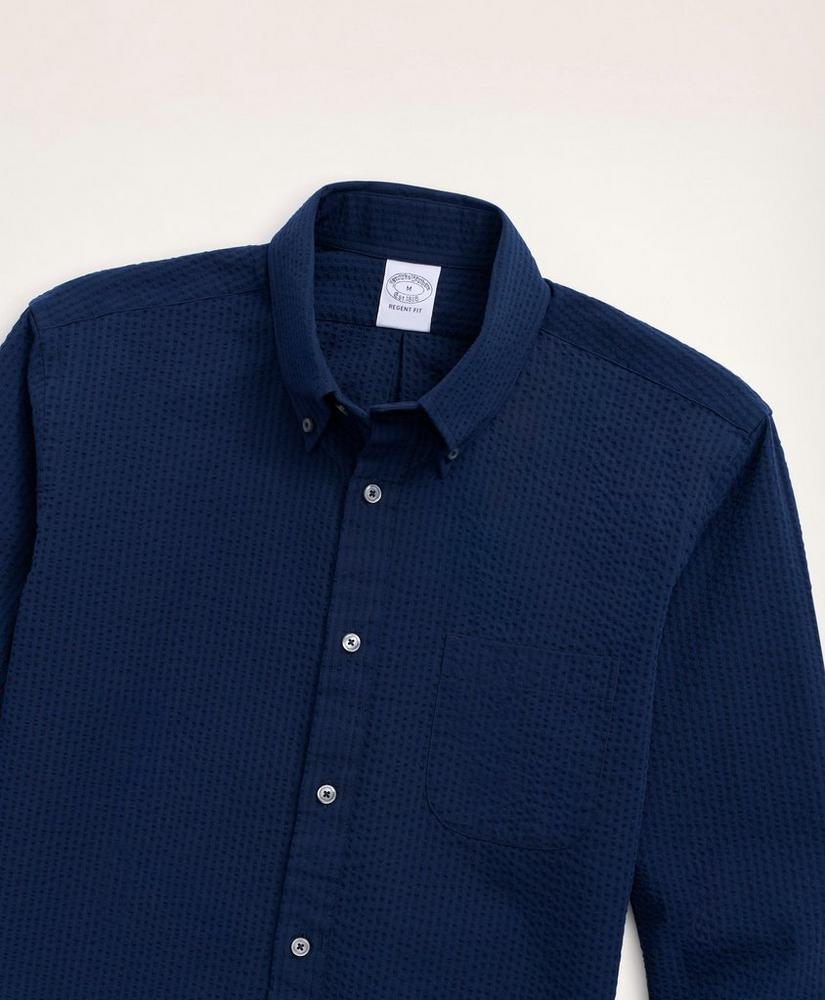商品Brooks Brothers|Regent Regular-Fit Sport Shirt, Seersucker,价格¥368,第4张图片详细描述