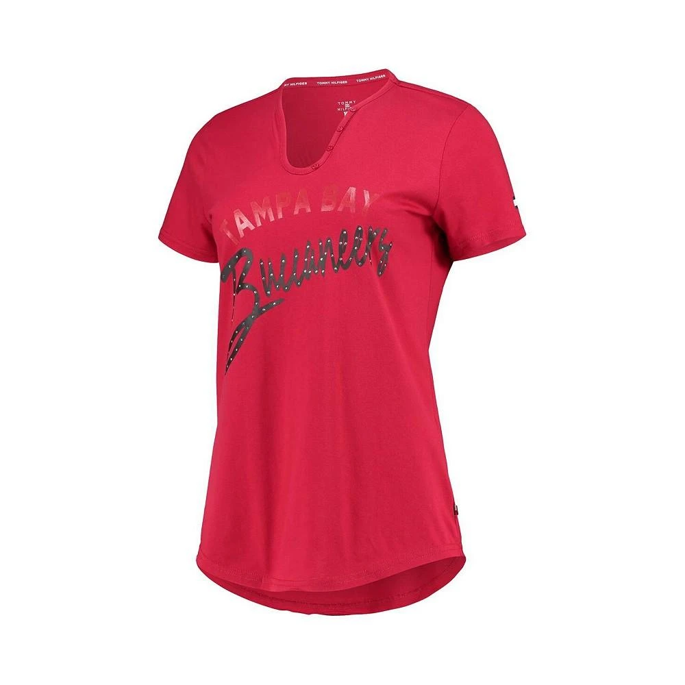 商品Tommy Hilfiger|Women's Red Tampa Bay Buccaneers Riley V-Neck T-shirt,价格¥199,第2张图片详细描述