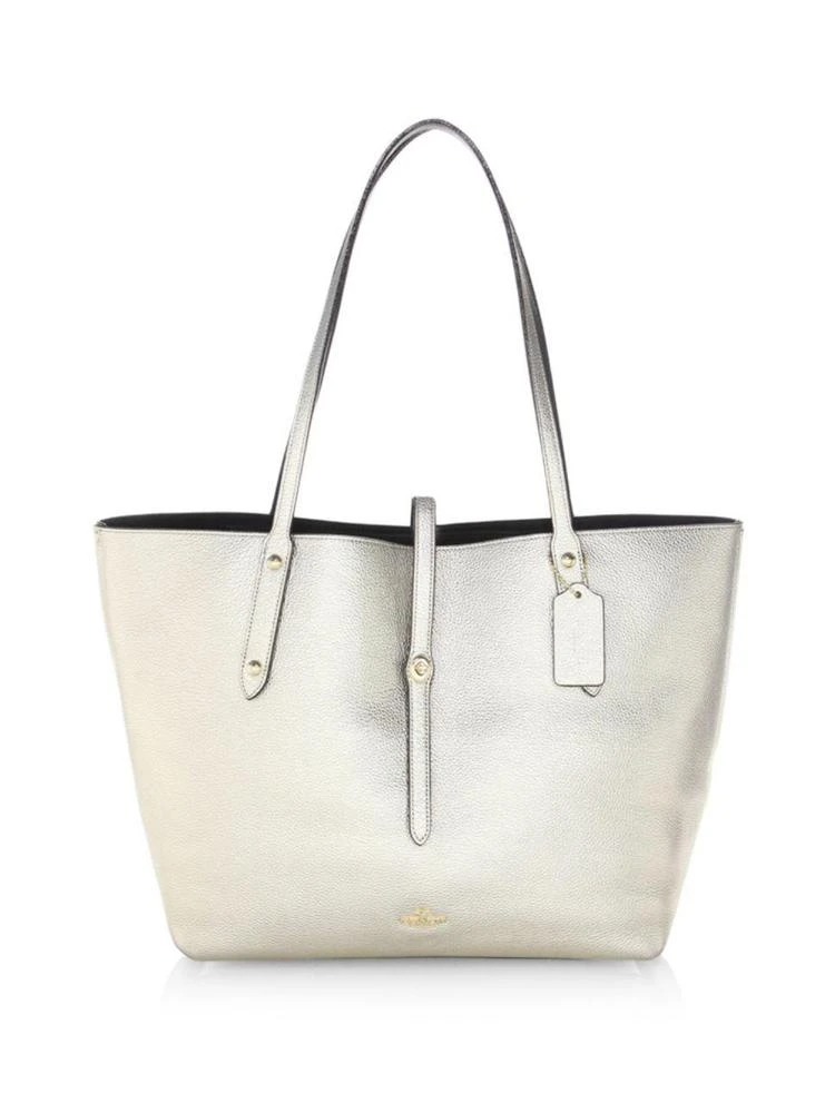 商品Coach|Metallic Leather Market Tote,价格¥1533,第1张图片