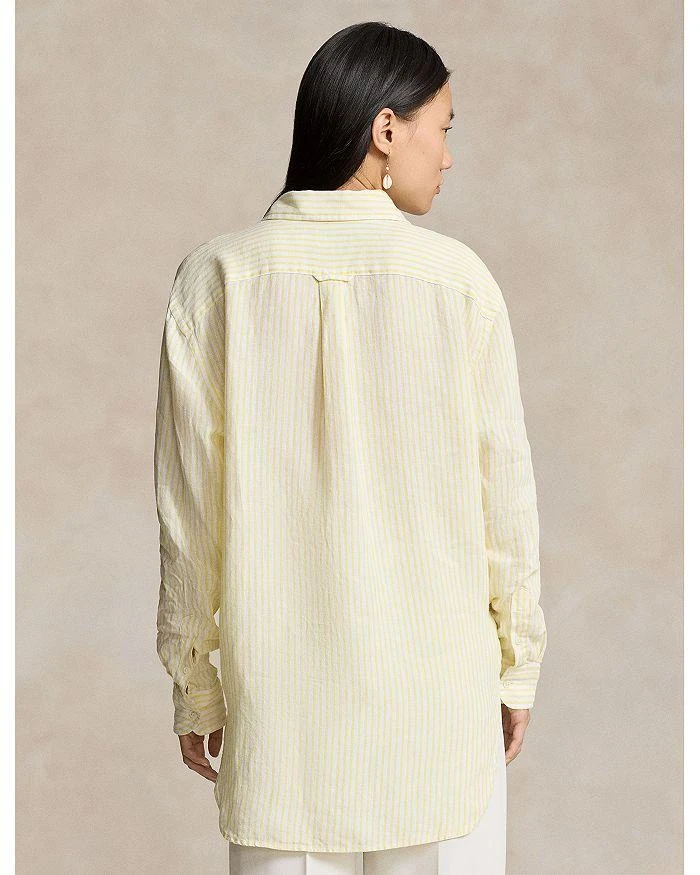 商品Ralph Lauren|女式 亚麻宽松条纹衬衫,价格¥375,第3张图片详细描述