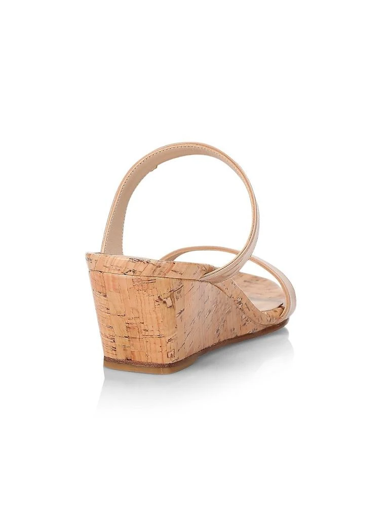 商品Stuart Weitzman|Aleena Patent Leather & Cork Wedge Mules,价格¥2941,第3张图片详细描述