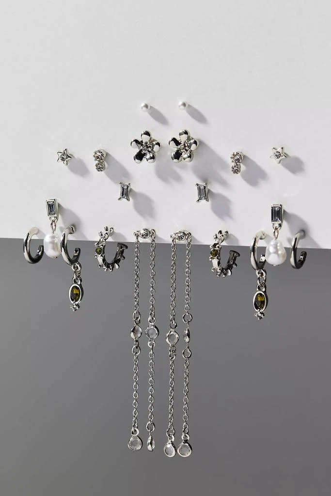 商品Urban Outfitters|Poppy Rhinestone Post And Hoop Earring Set,价格¥185,第2张图片详细描述