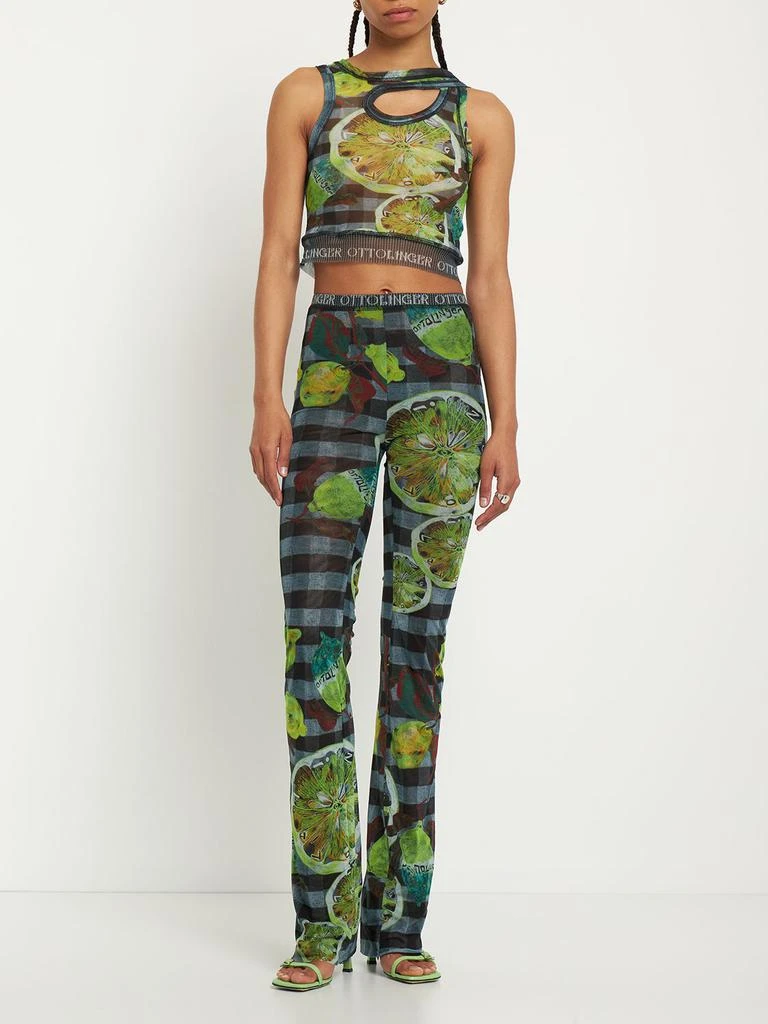 商品OTTOLINGER|Lime Printed Sheer Stretch Mesh Bra Top,价格¥583,第1张图片详细描述