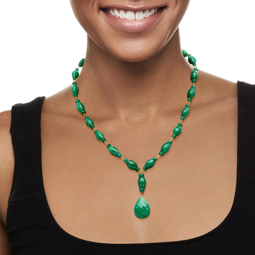 商品Ross-Simons|Emerald Y-Necklace in 18kt Gold Over Sterling,价格¥2076,第2张图片详细描述