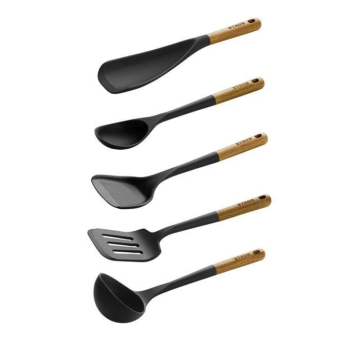 商品Staub|5 Piece Silicone & Acacia Utensil Set,价格¥593,第1张图片详细描述