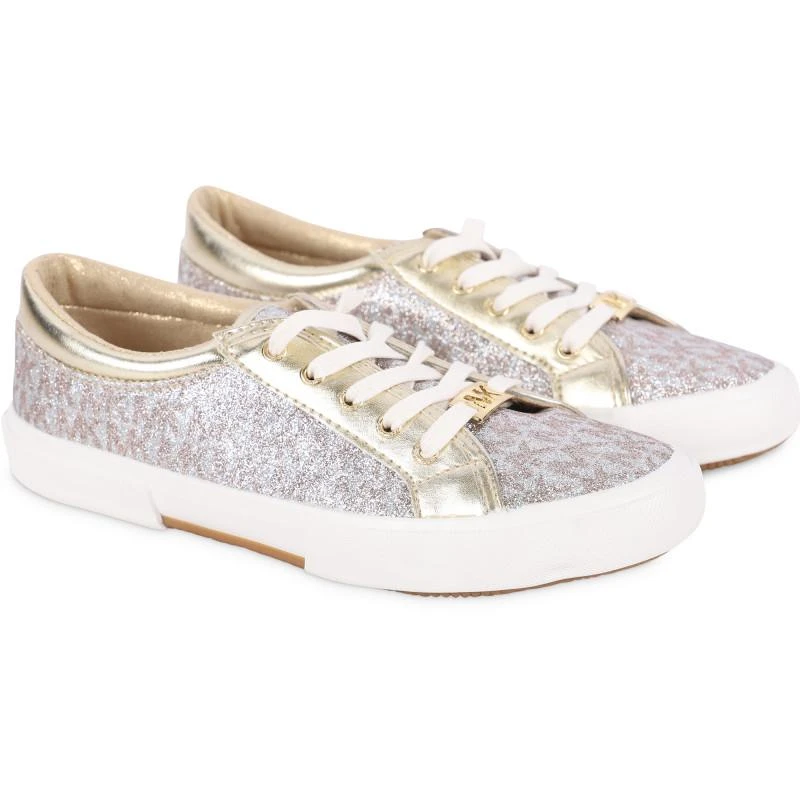 商品Michael Kors|Monogrammed sneakers in silver and golden,价格¥640,第1张图片