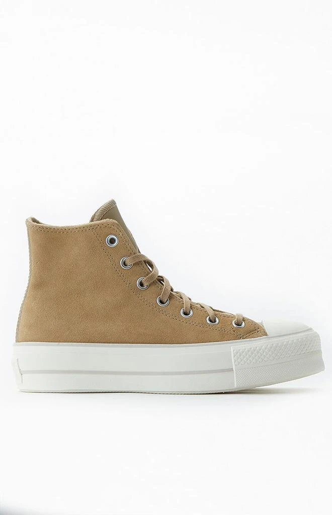 商品Converse|Khaki Chuck Taylor All Star Cozy Lift High Top Sneakers,价格¥296,第2张图片详细描述