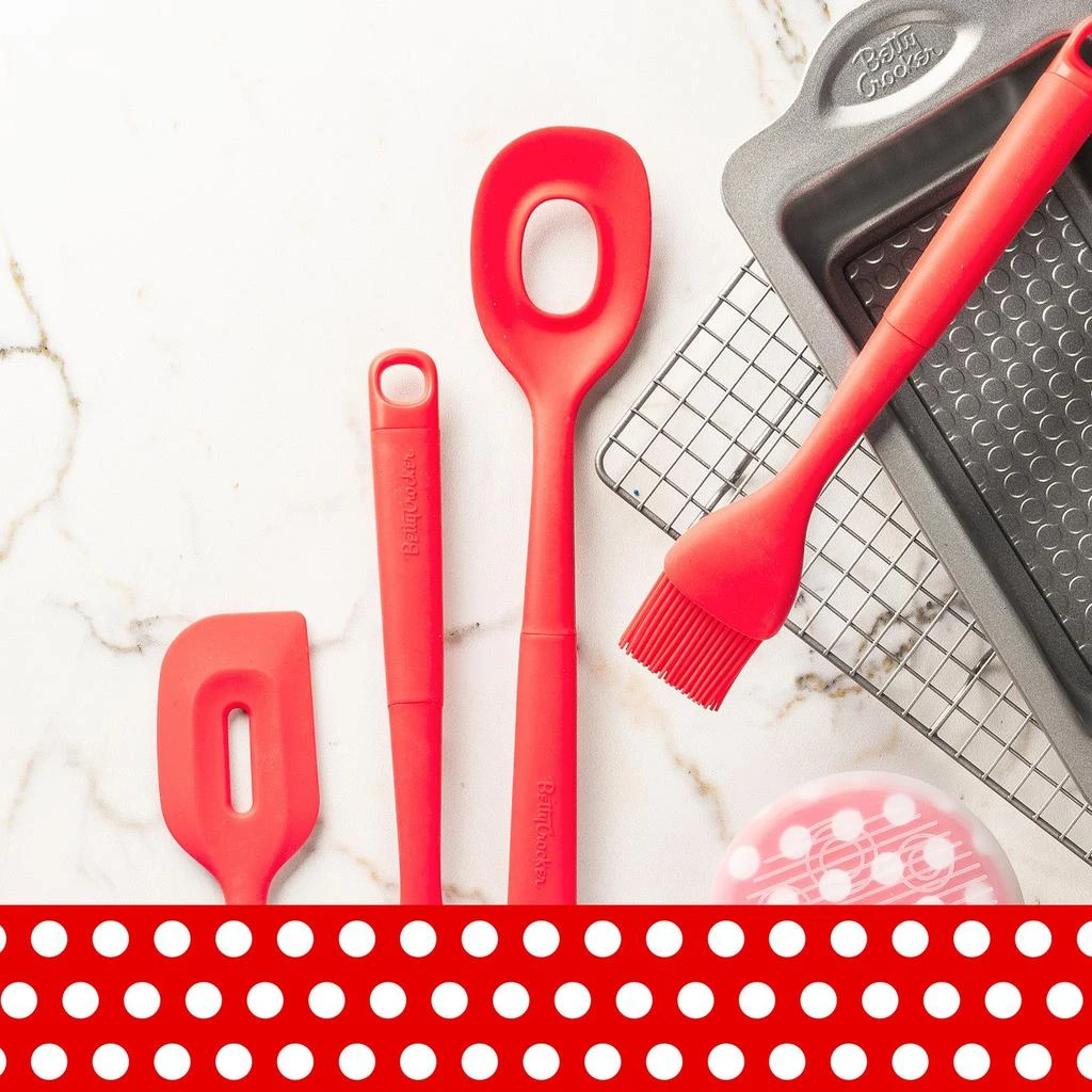 商品Betty Crocker|Silicone 13 Inch Stirring Spoon, Red,价格¥110,第5张图片详细描述