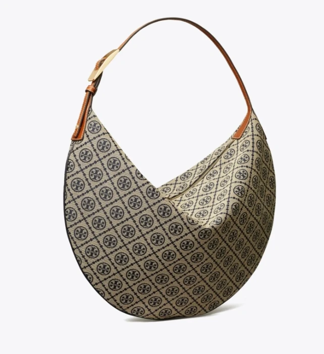 汤丽柏琦T Monogram  撞色压花女士单肩新月包（香港仓发货） 商品