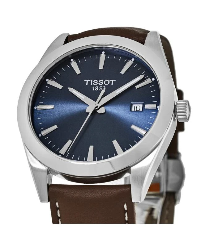 商品Tissot|Tissot Gentleman Quartz Blue Dial Leather Strap Men's Watch T127.410.16.041.00,价格¥2228,第2张图片详细描述